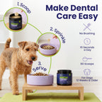 How to use LabK9 Dog Dental Powder by sprinkling the recommended amount over your dog's food daily